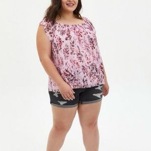 Torrid clip dot floral off shoulder top